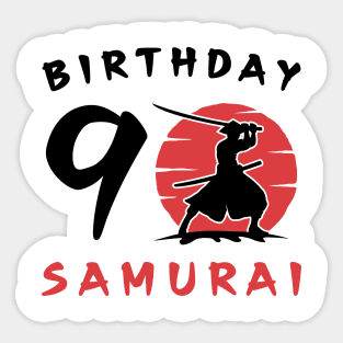I am 9 Years Old Birthday Bday Party Gift 9th Little Ninja Samurai Japanese Warrior Sticker